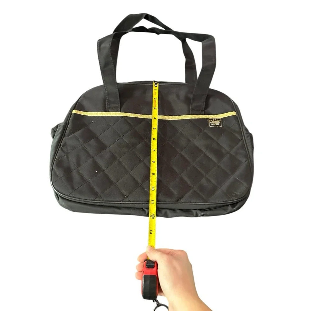 enfamil‎ lipil black with gold inside diaper bag shoulder tote